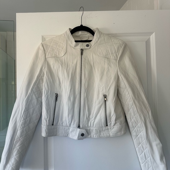 Burning Torch Leather Speedster Moto Jacket, White, XS - Picture 3 of 6